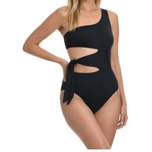 La Blanca bathing suit Island Goddess Cutout one shoulder one piece size 4